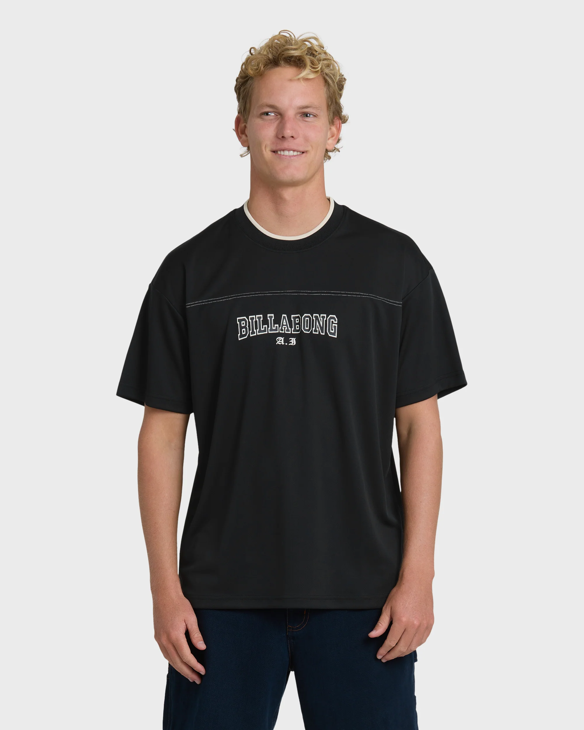 A.I. Mesh Jersey Short Sleeve T-Shirt - Black