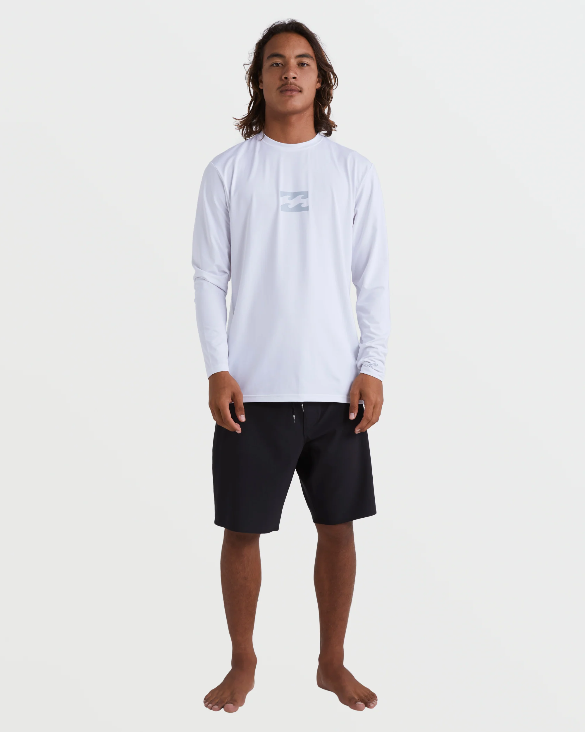 All Day Wave Loose Fit Long Sleeve Surf Tee - White - Image 4