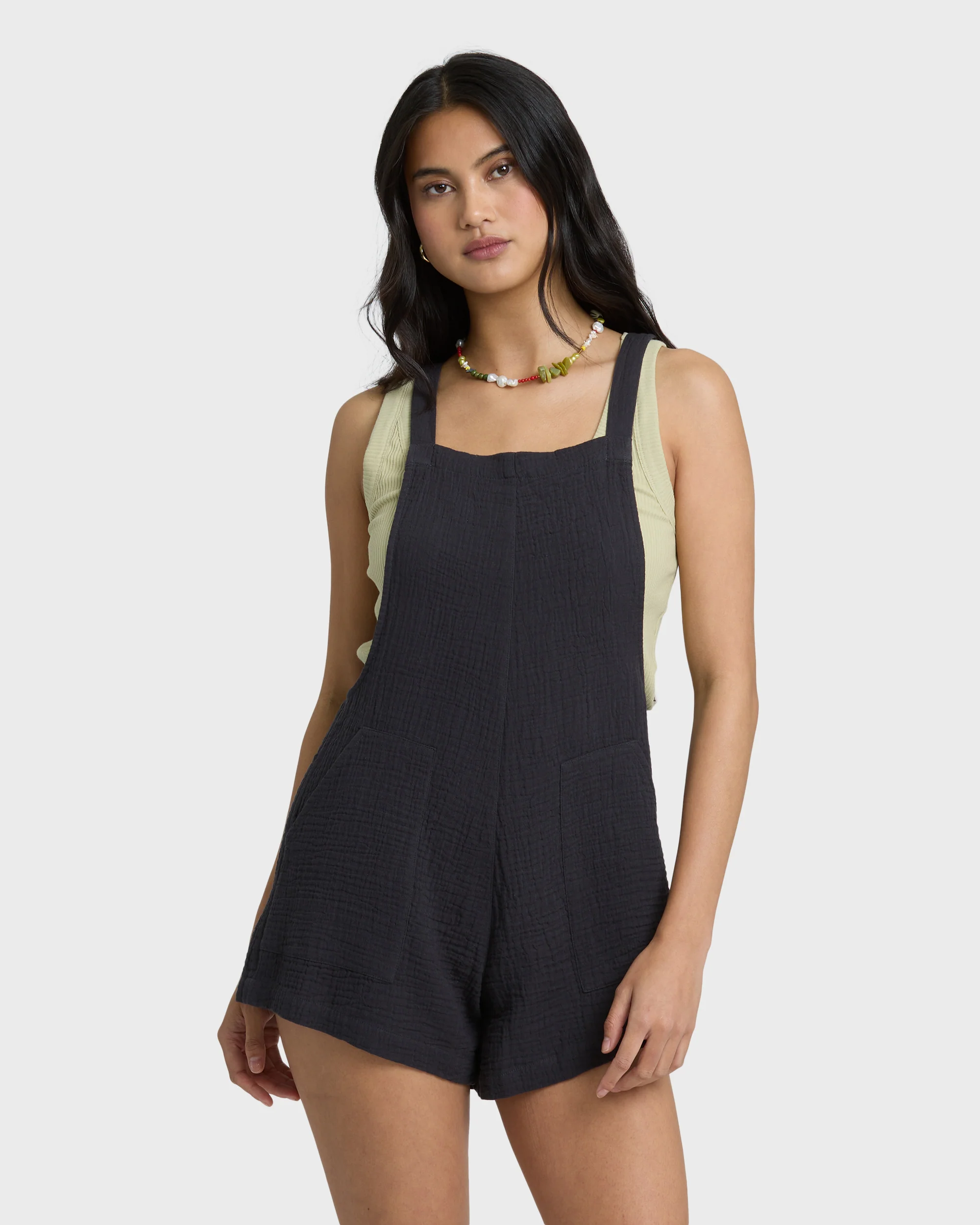 Beach Crush Overalls - Black Sands