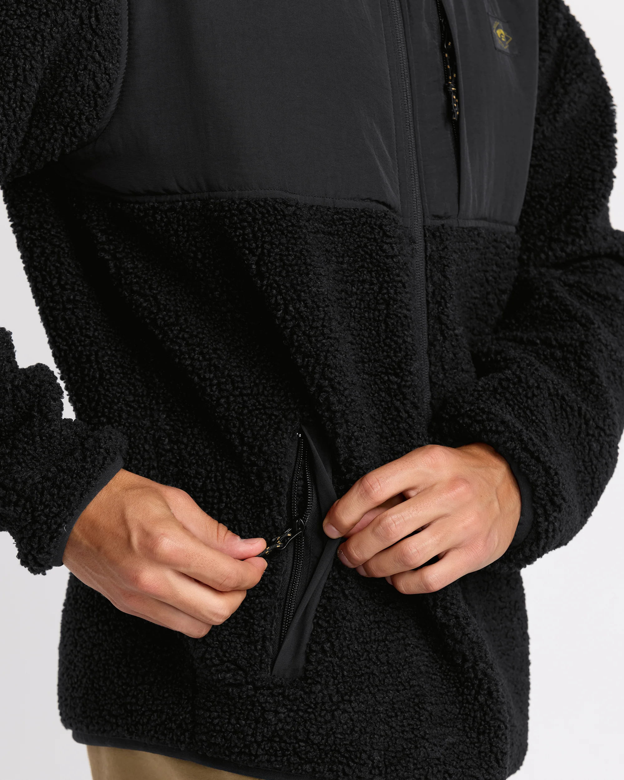 Mens Boundary Summit Mock Neck Zip Up Fleece Jacket - Image 7