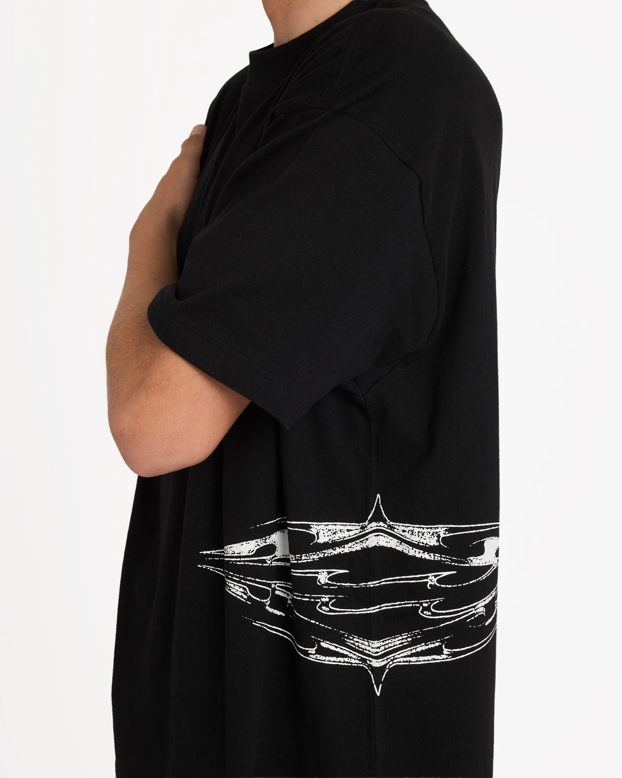 Chrome Diamond Short Sleeve Knit T-Shirt - Black - Image 7