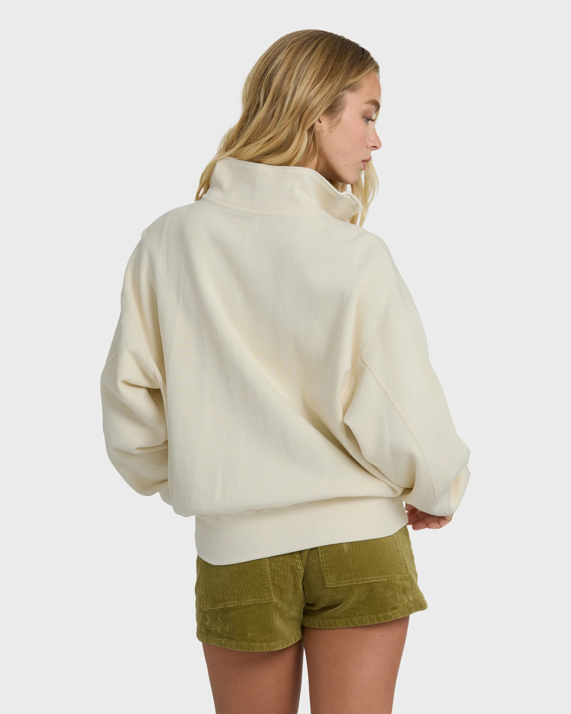 Classic Feels Half Zip Pullover Sweatshirt - White Cap - Image 6