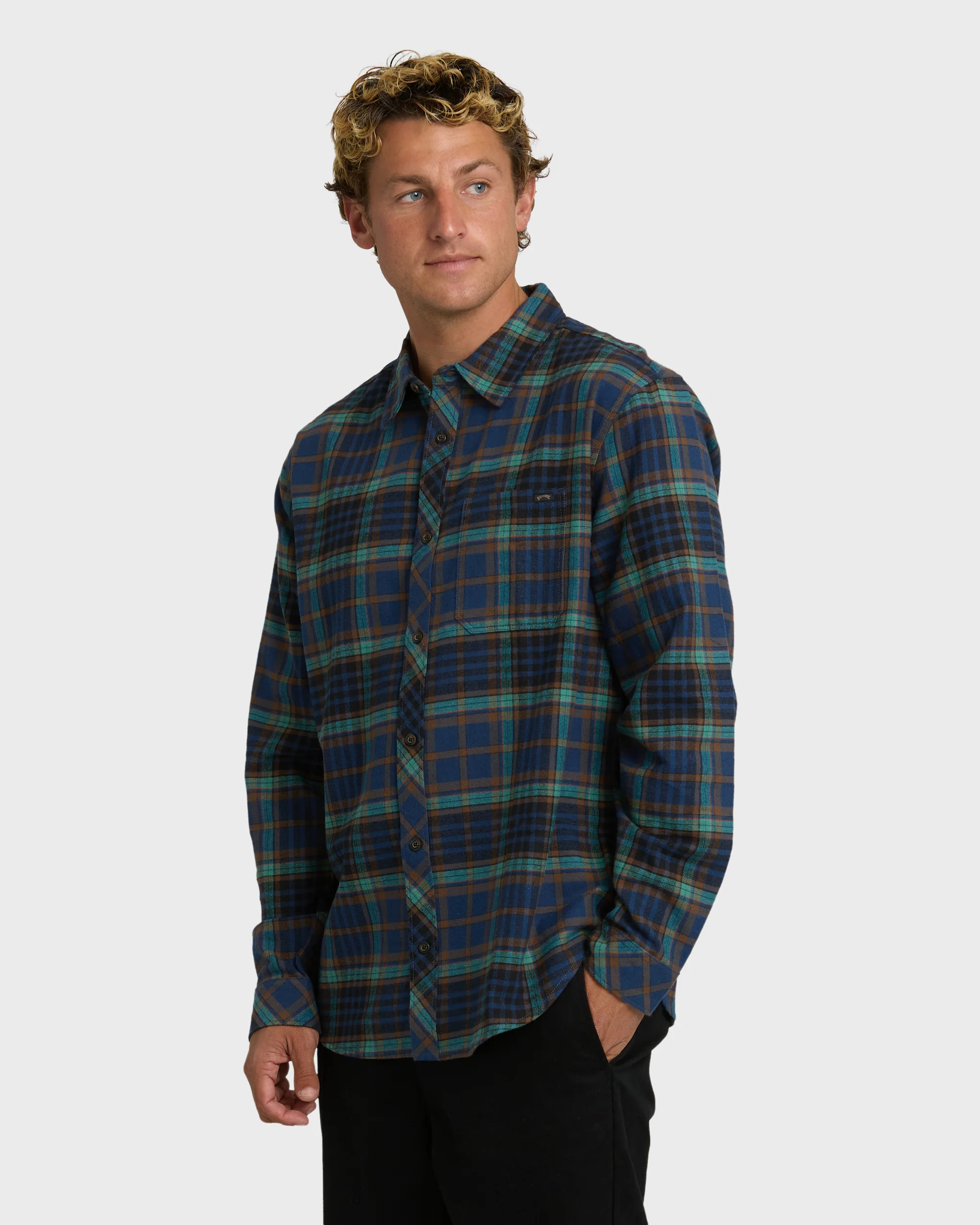 Coastline Long Sleeve Flannel Shirt - Dark Denim - Image 3