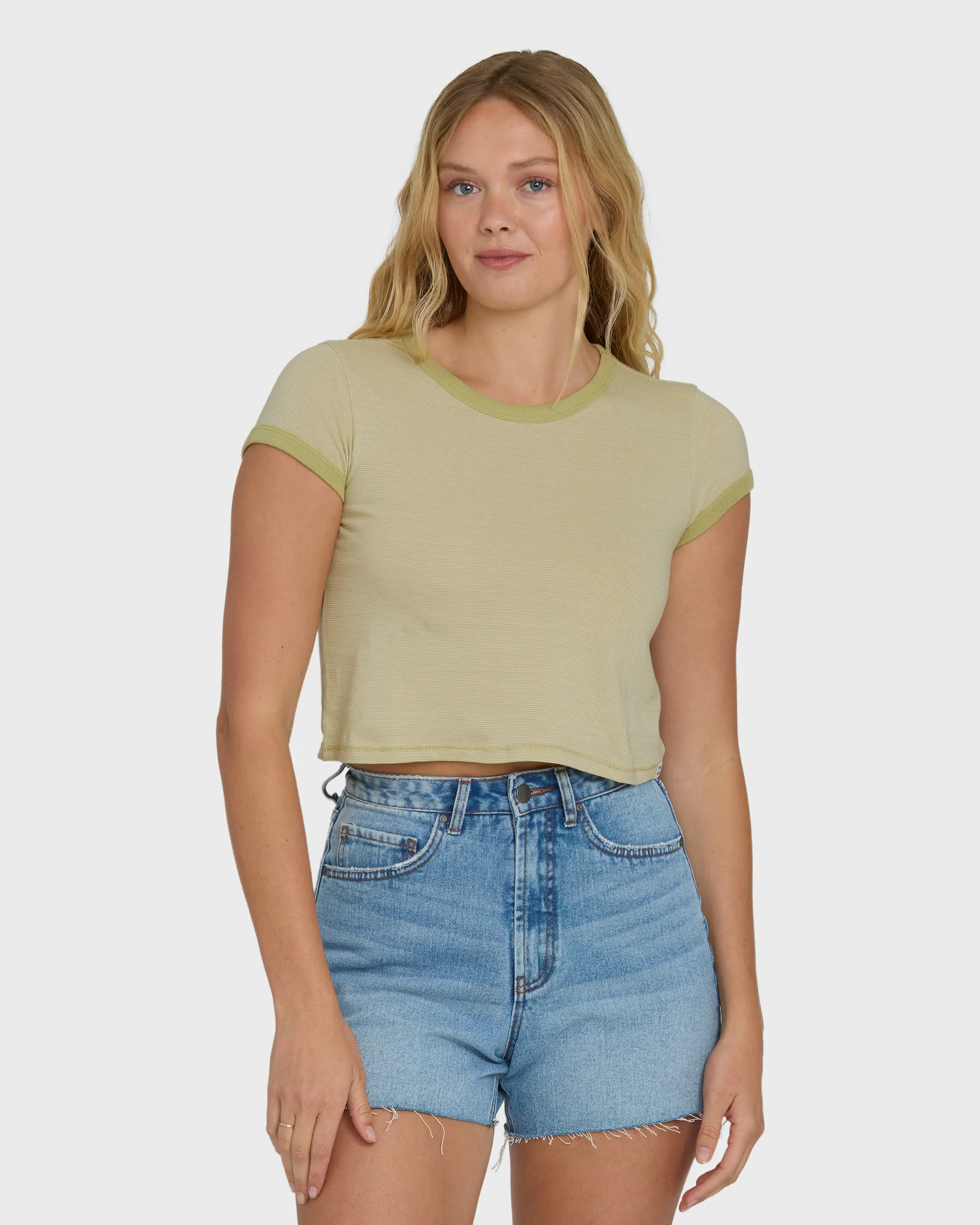 Daily Tee YD Short Sleeve Knit T-Shirt - Cactus