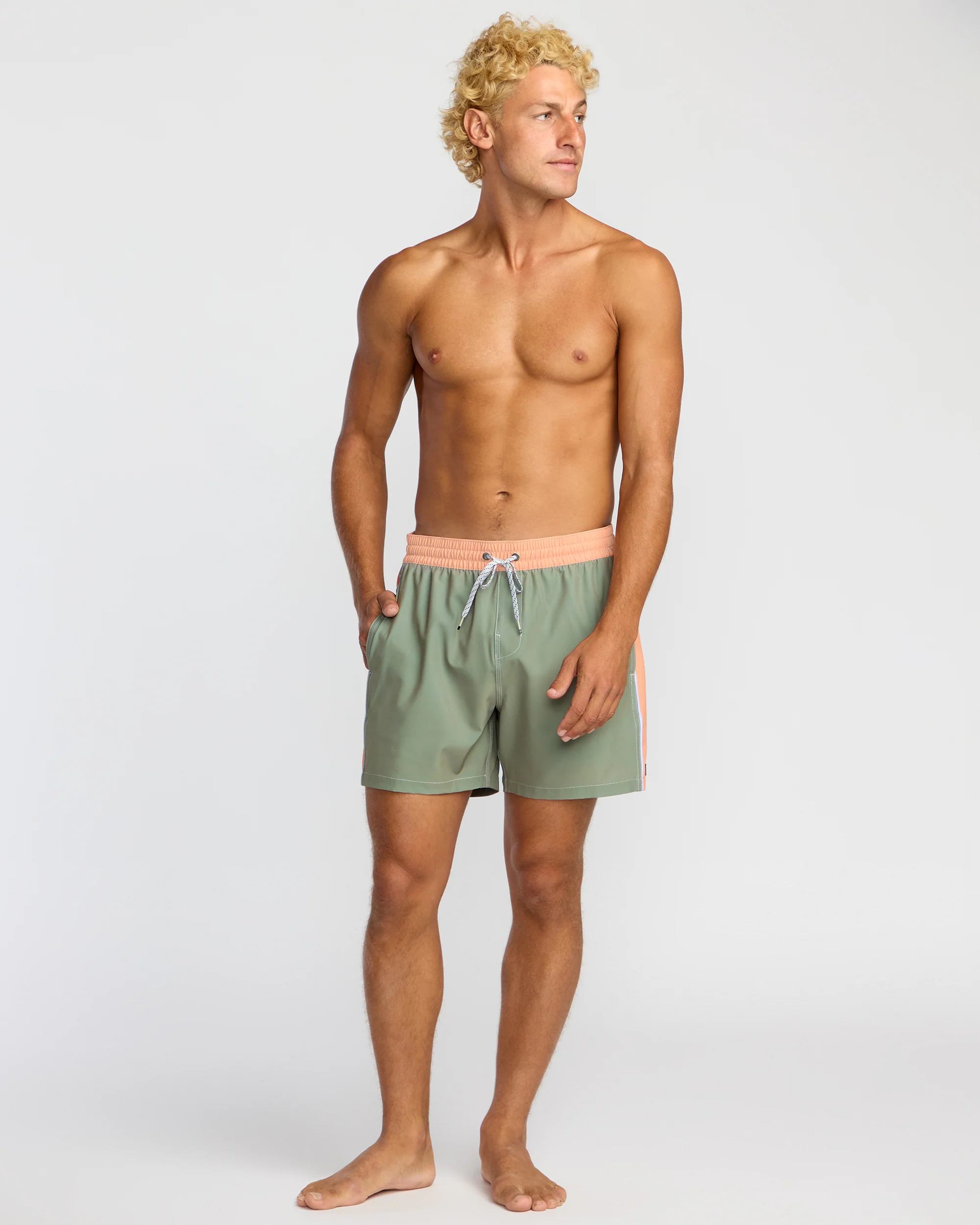 Dbah Panel Laybacks Swim Trunk - Green Ash - Image 5
