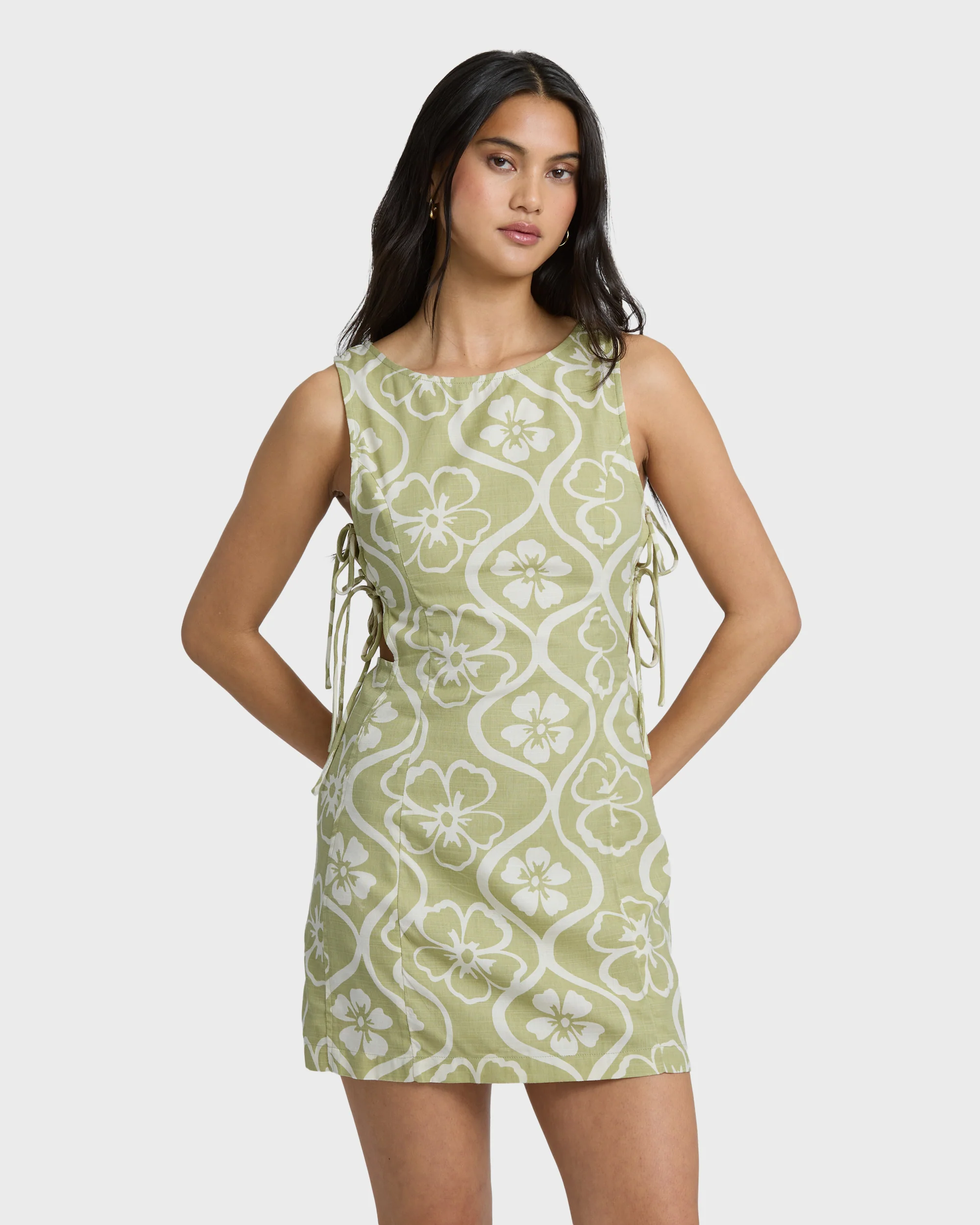Floral Trip Mini Dress - Cactus