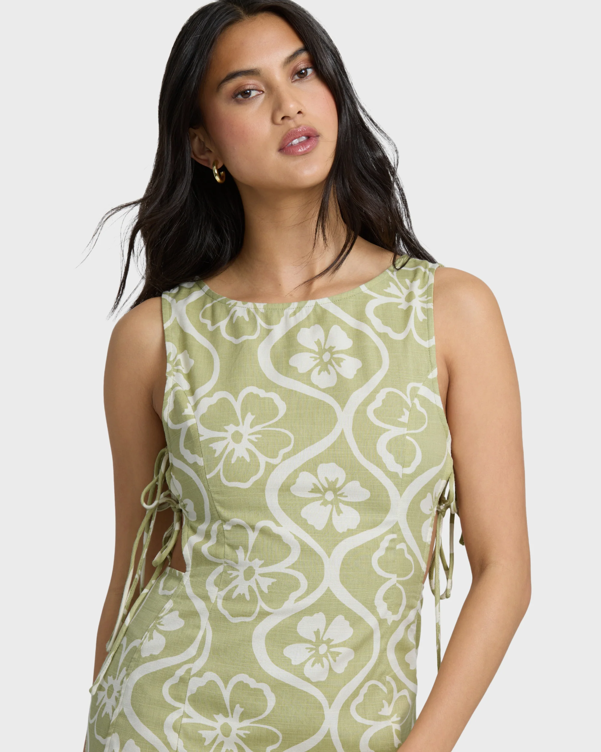 Floral Trip Mini Dress - Cactus - Image 3