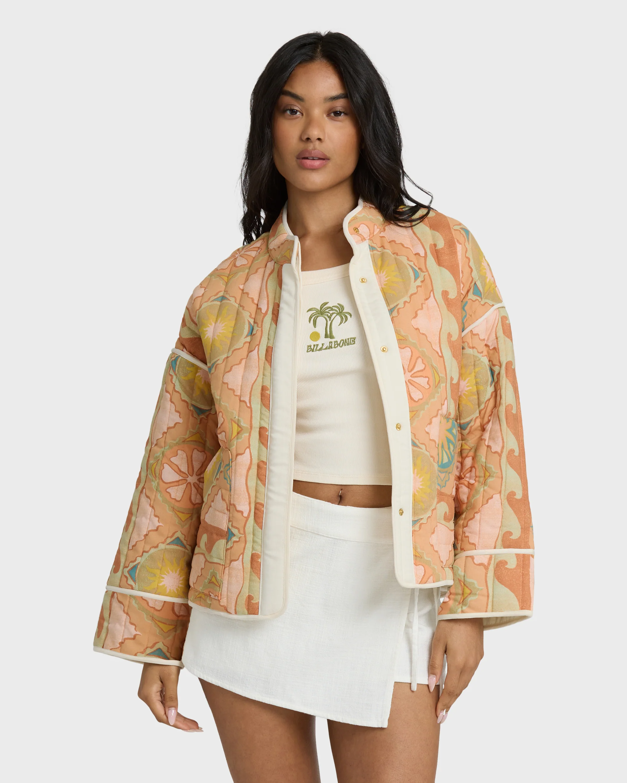 Folk Story 2 Quilted Jacket - Sand - Image 3