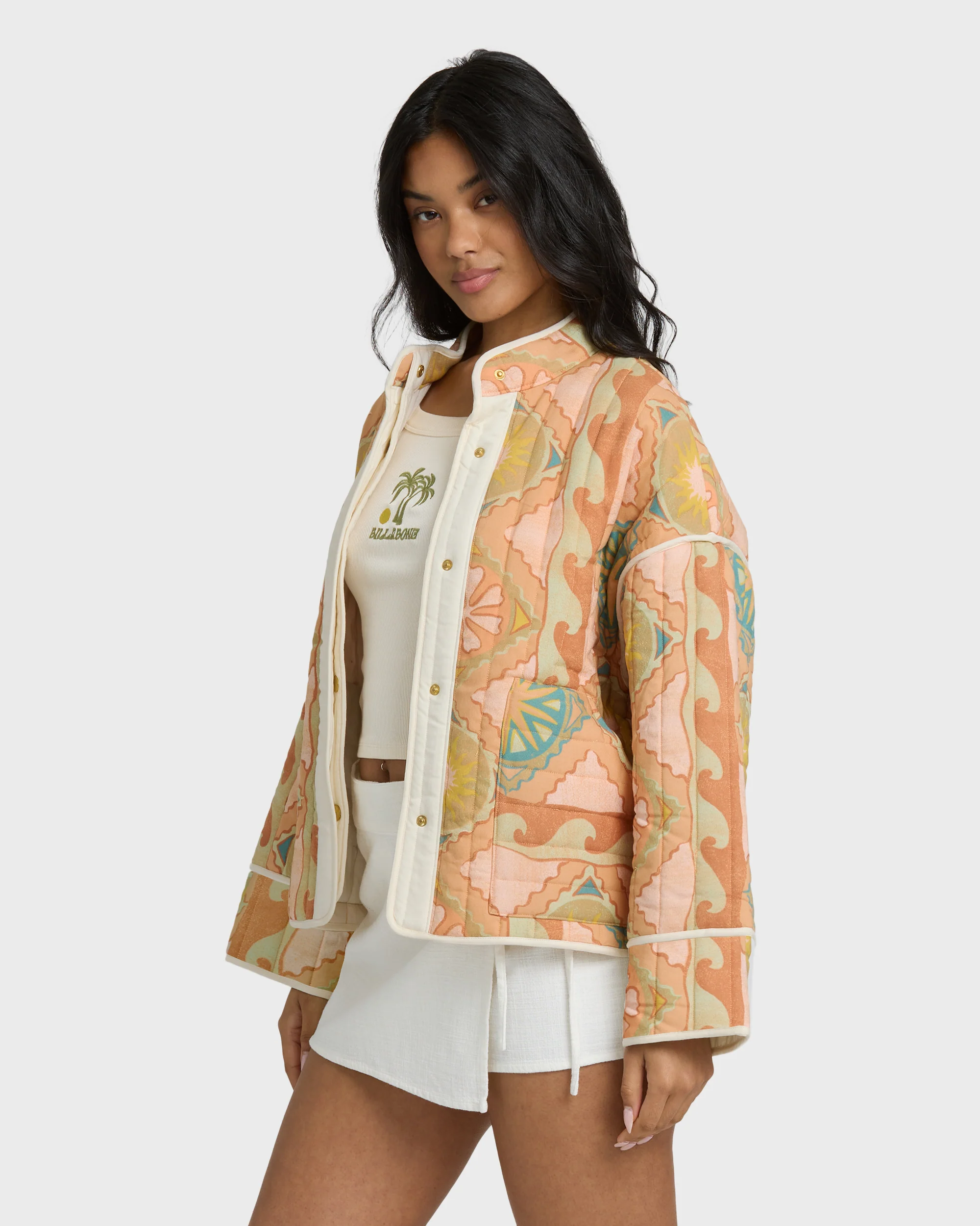 Folk Story 2 Quilted Jacket - Sand - Image 5