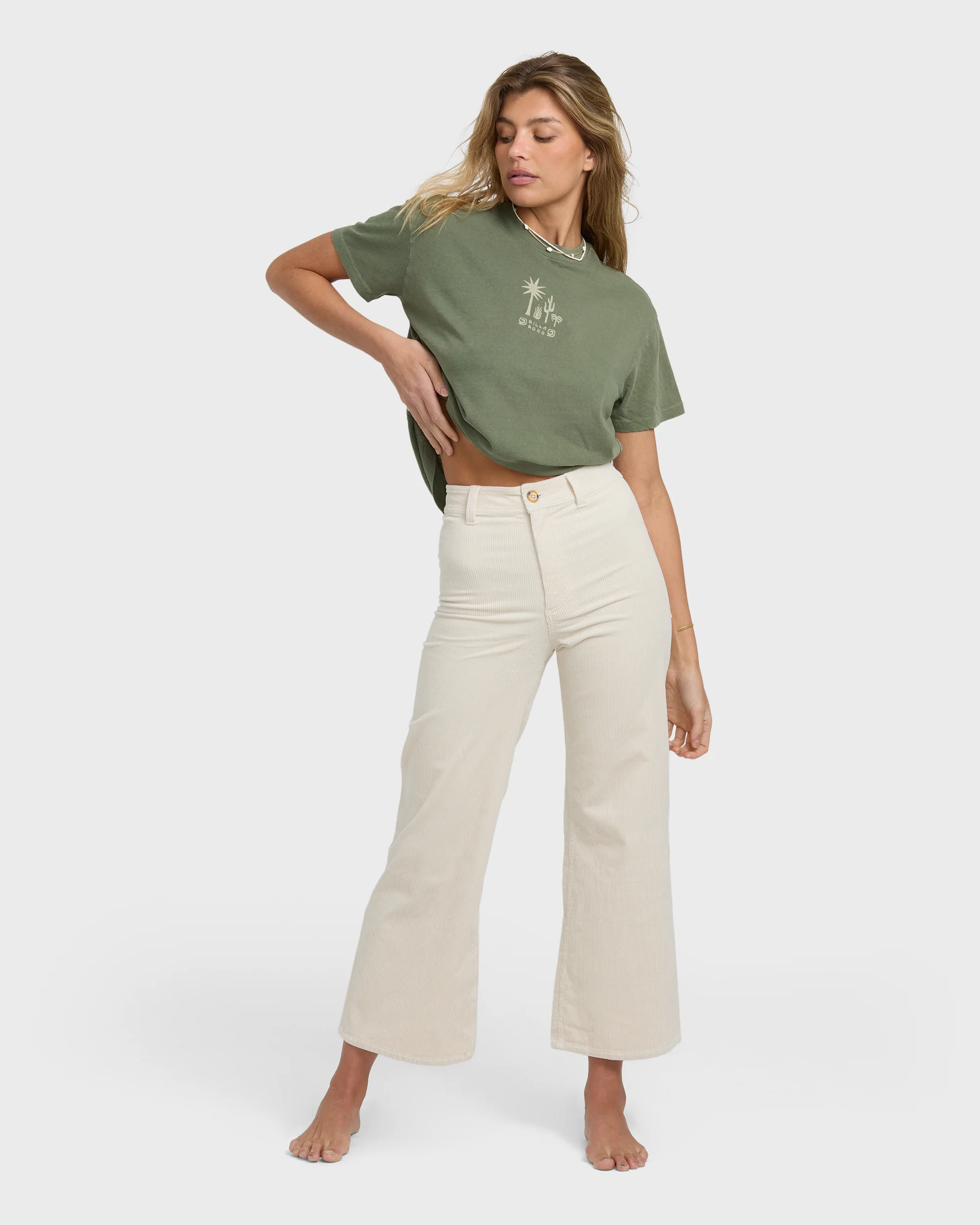 Free Fall High-Waist Cord Pants - Whitecap - Image 8