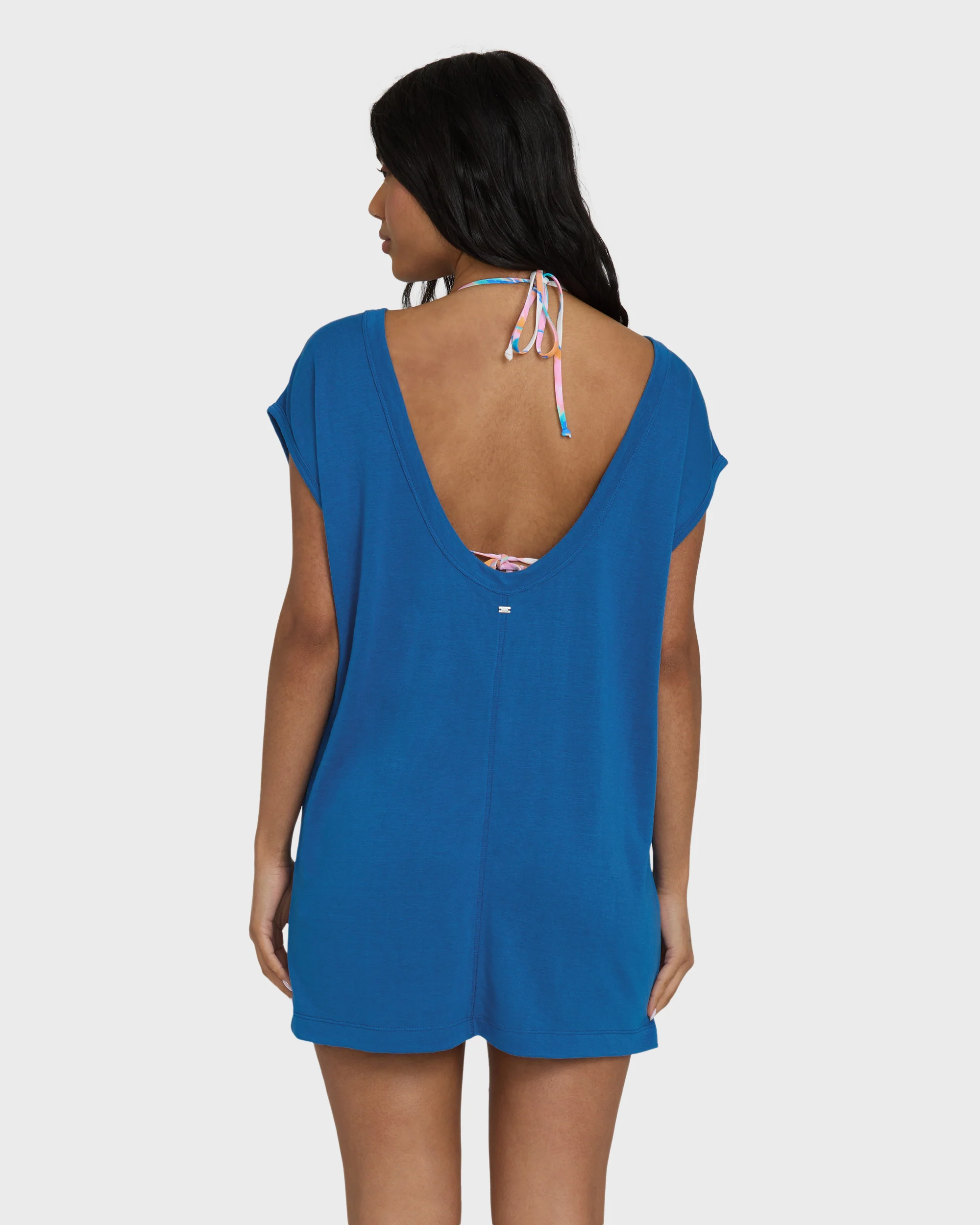 Hallow Wave Mini Short Sleeve Dress - True Blue - Image 2