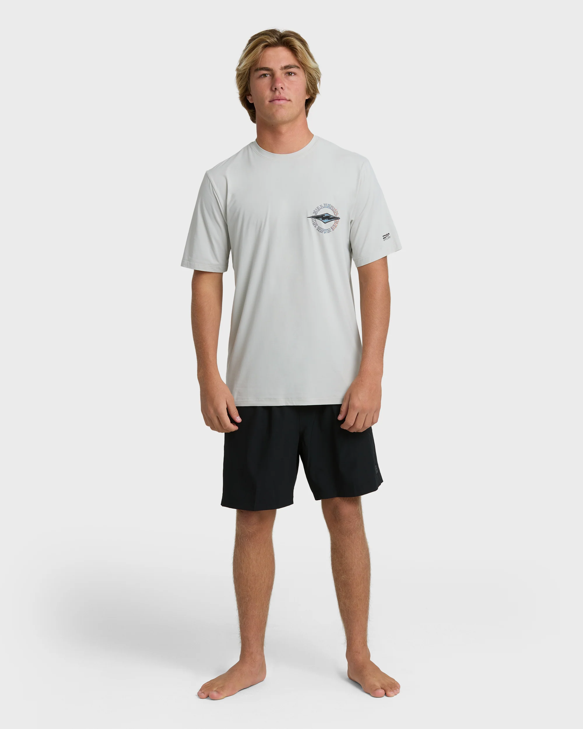 Hollow Diamond Loose Fit Short Sleeve Surf Tee - Silver - Image 4