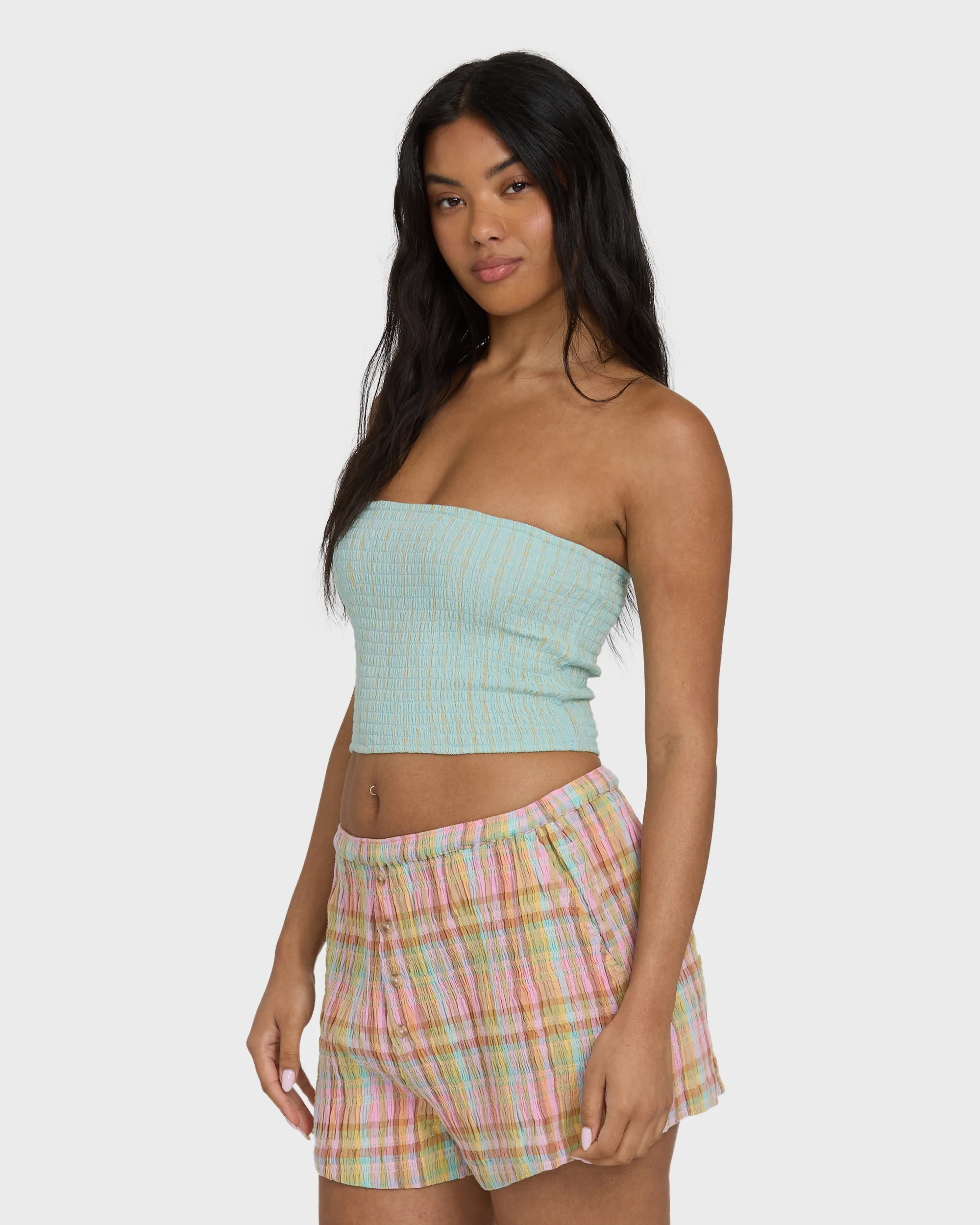 Keep It Simple 2 Tube Sleeveless Woven Shirt - Clearwater - Image 3