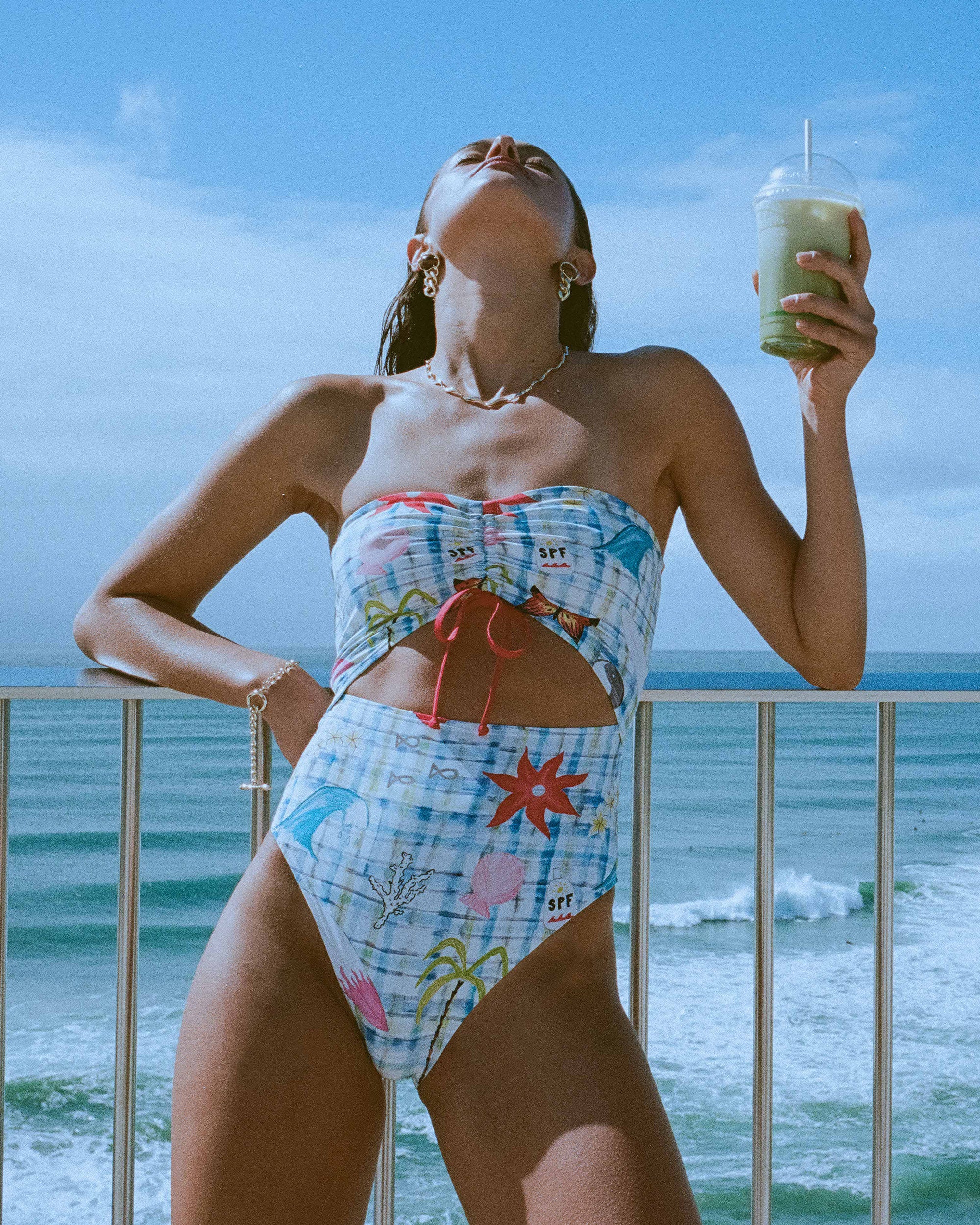 Womens Lottie Hall Summer Bandeau One Piece Swimsuit