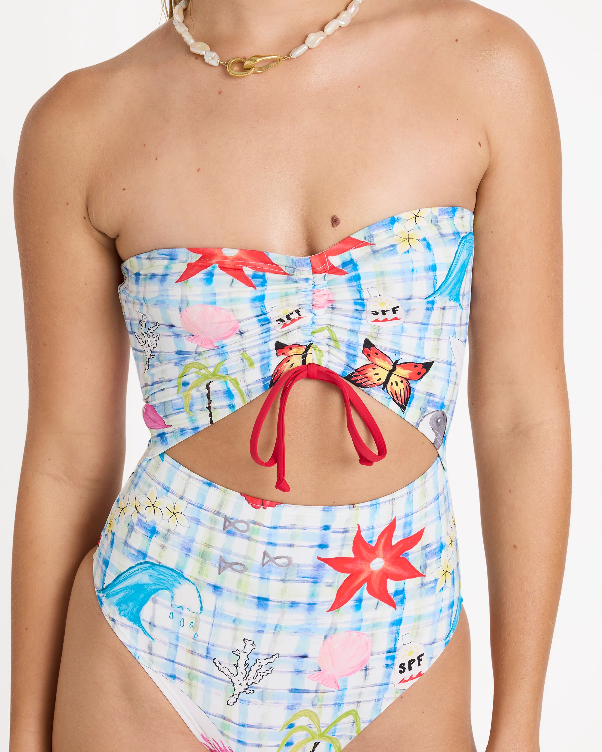 Womens Lottie Hall Summer Bandeau One Piece Swimsuit - Image 4
