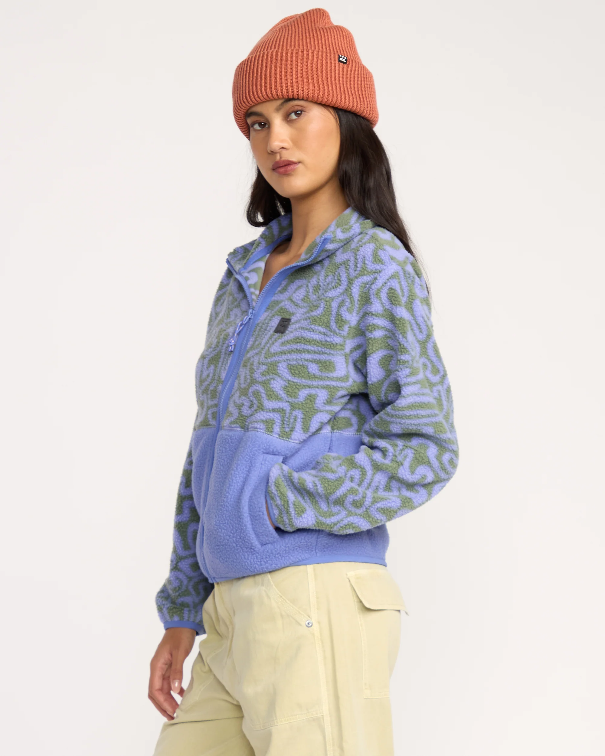 A/Div Rock Jetty Mock Neck Zip Sherpa Fleece - Iris - Image 3