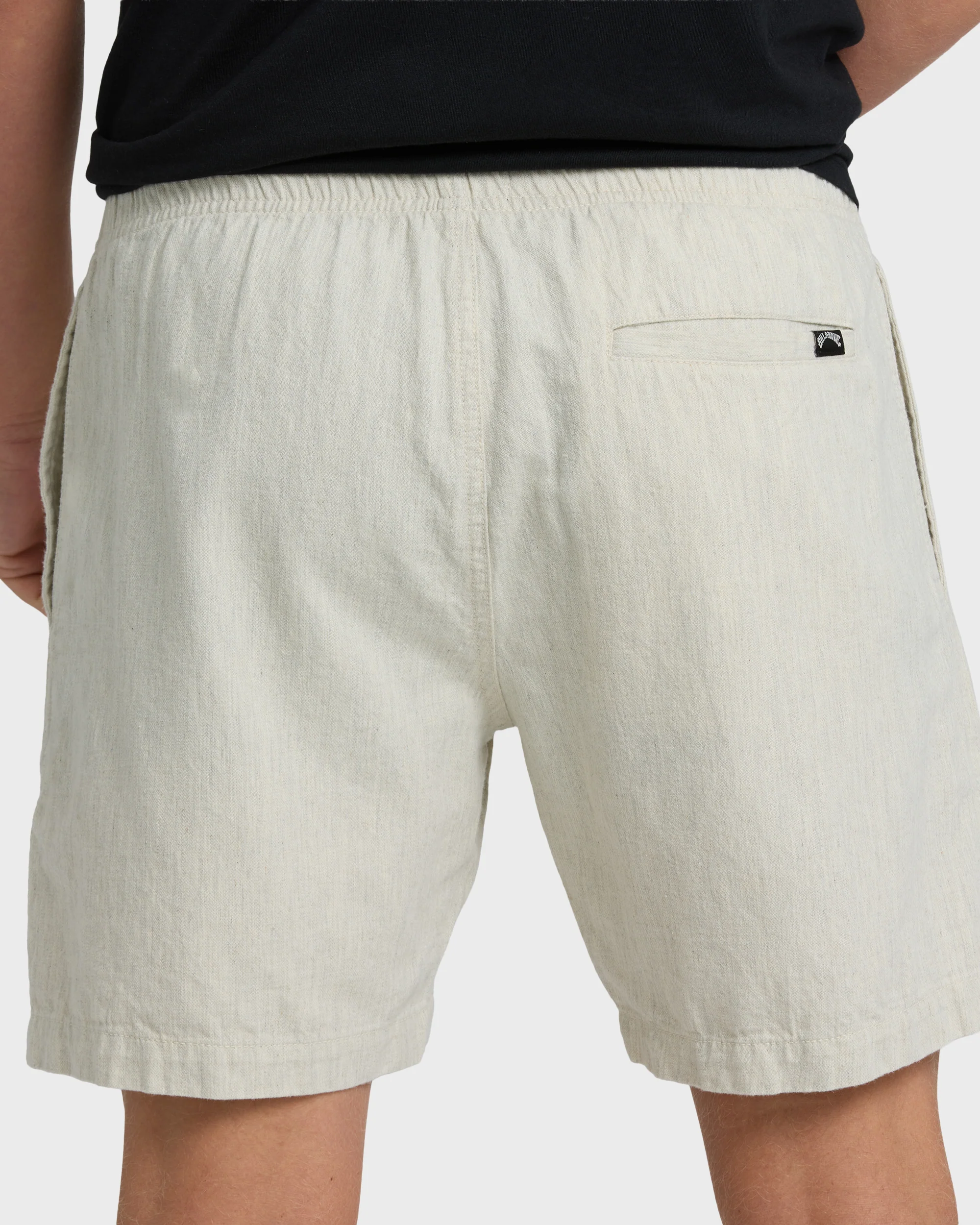 San O Layback 16" Linen Shorts - Oatmeal Heather - Image 5