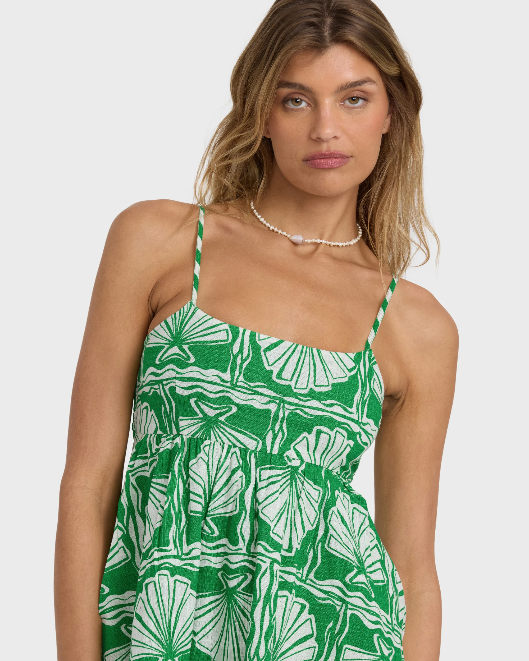 Sea Shell Mini Dress - Kelly Green - Image 4