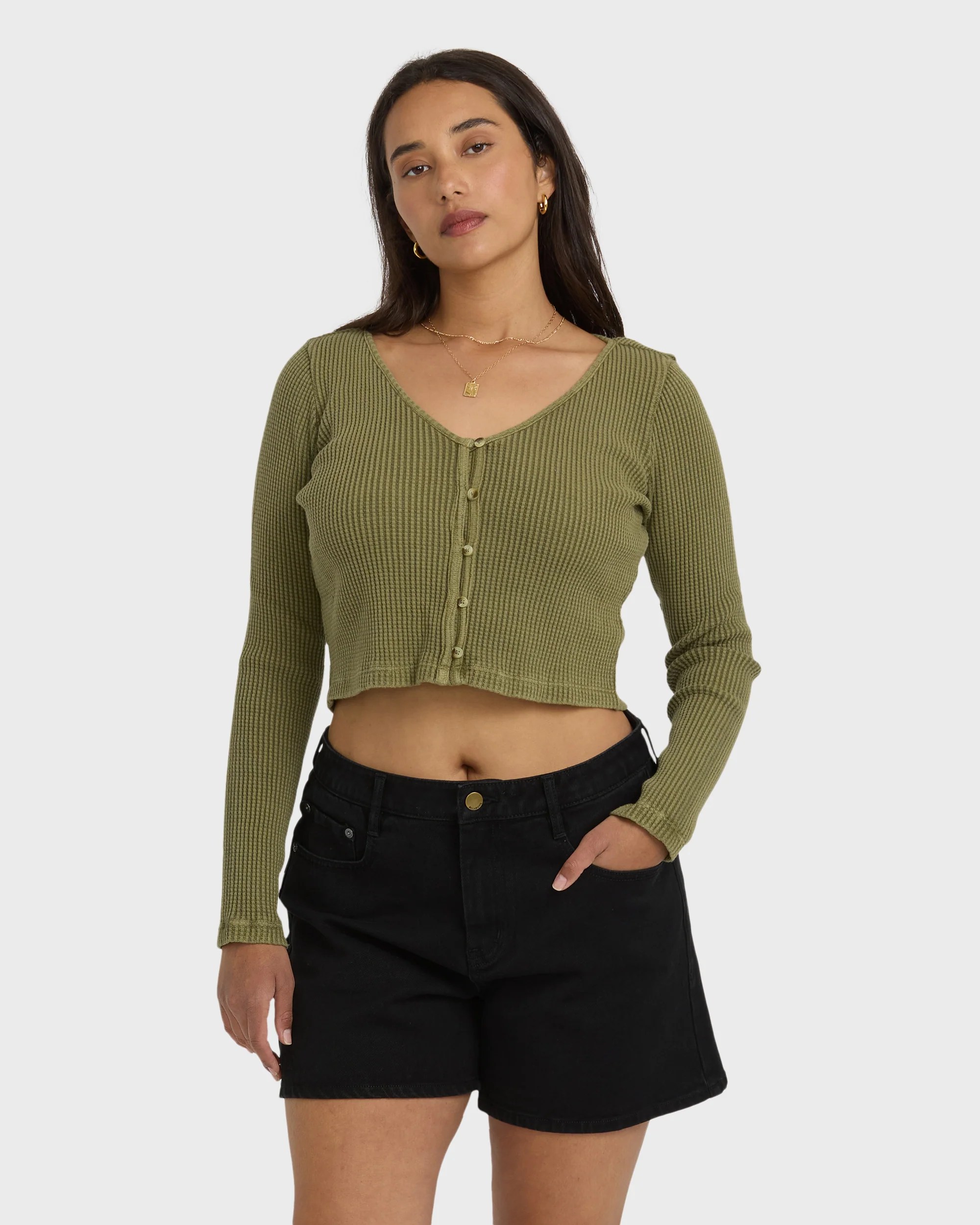 Shifter Denim Shorts - Black - Image 7