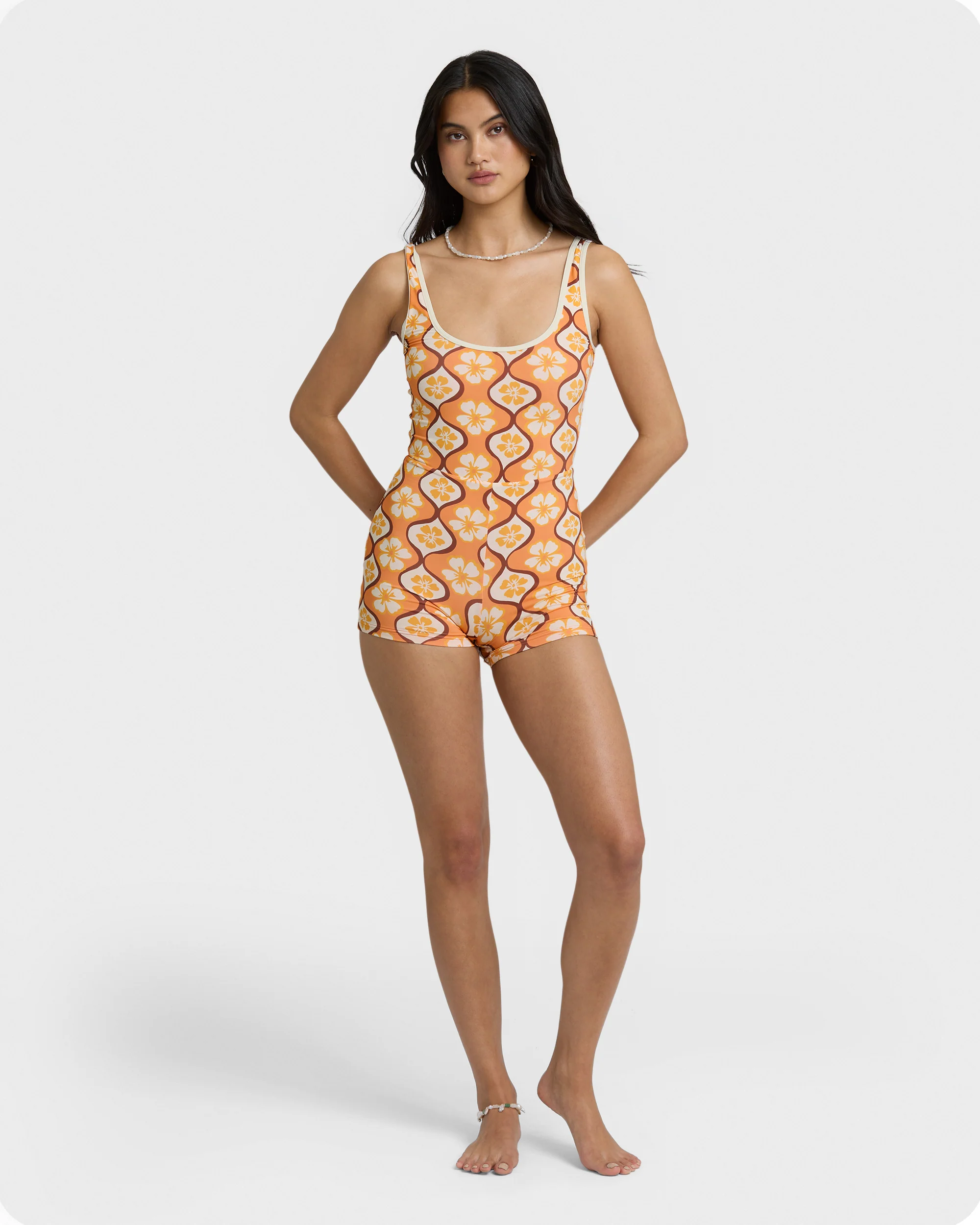 Womens Sol Groove Retro Surf Bodysuit One Piece Swimsuit - Image 6