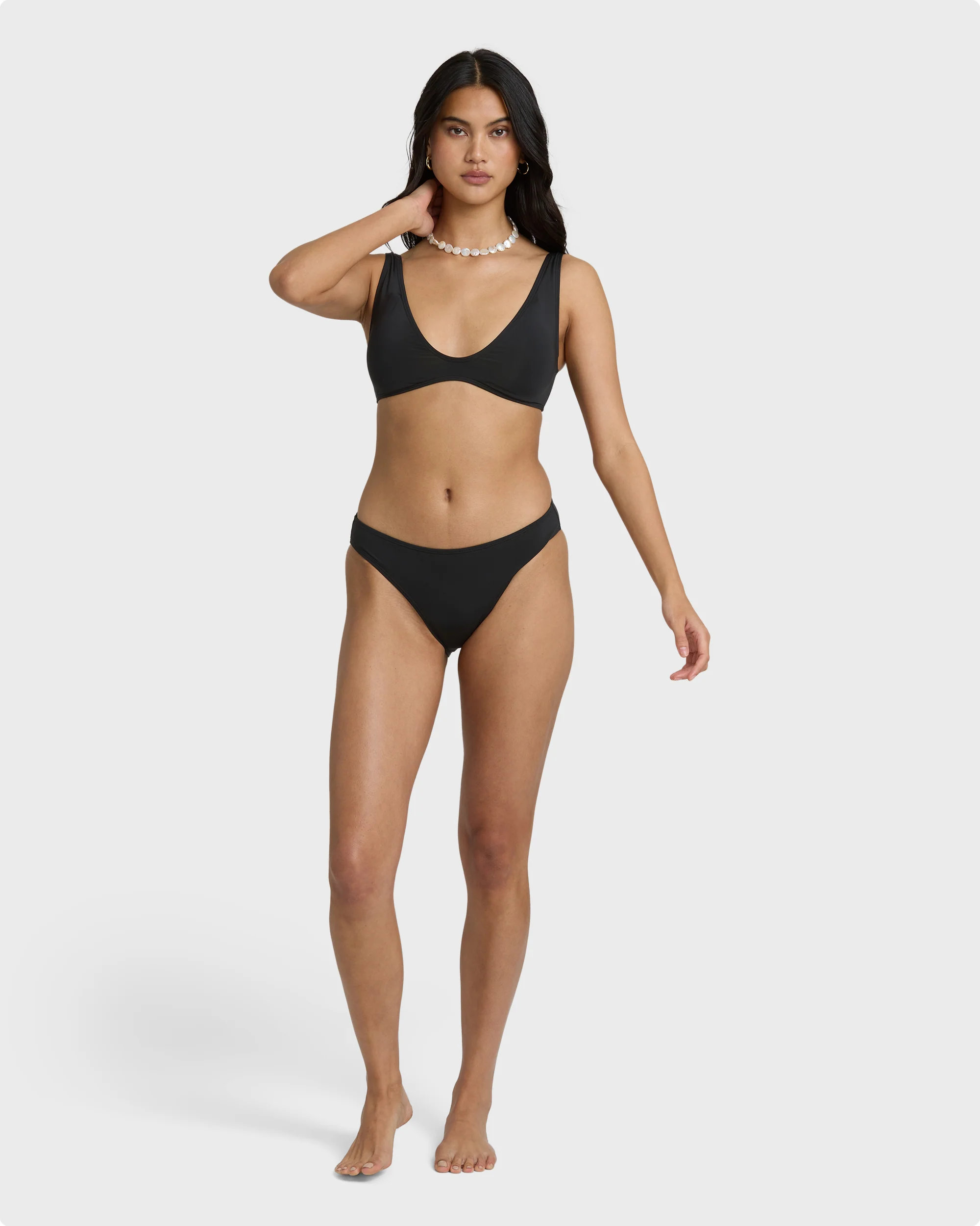 Sol Searcher Scoop Tank Bikini Top - Black Pebble - Image 5