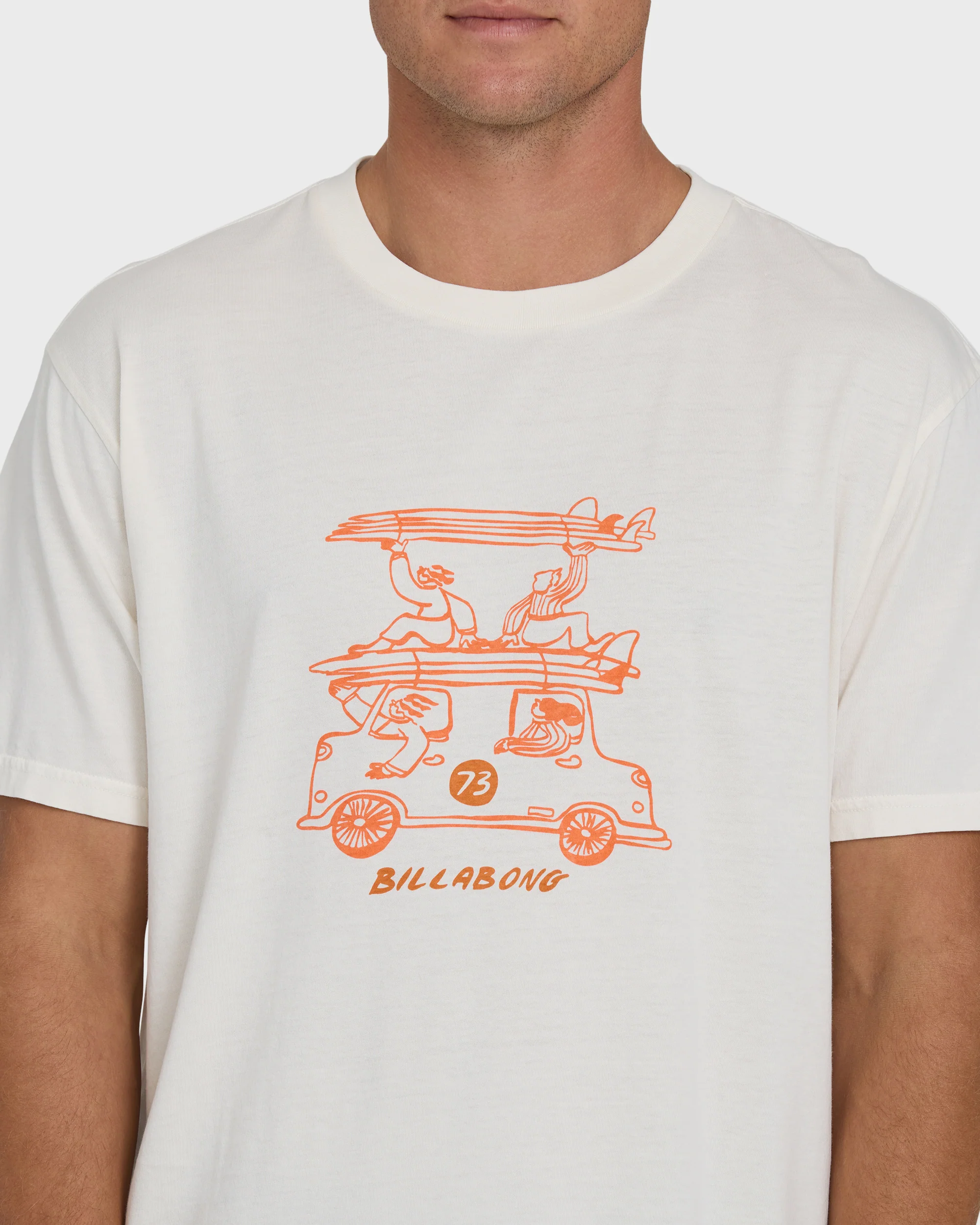 Stack Wave Washed Premium Short Sleeve Knit T-Shirt - Off White - Image 5