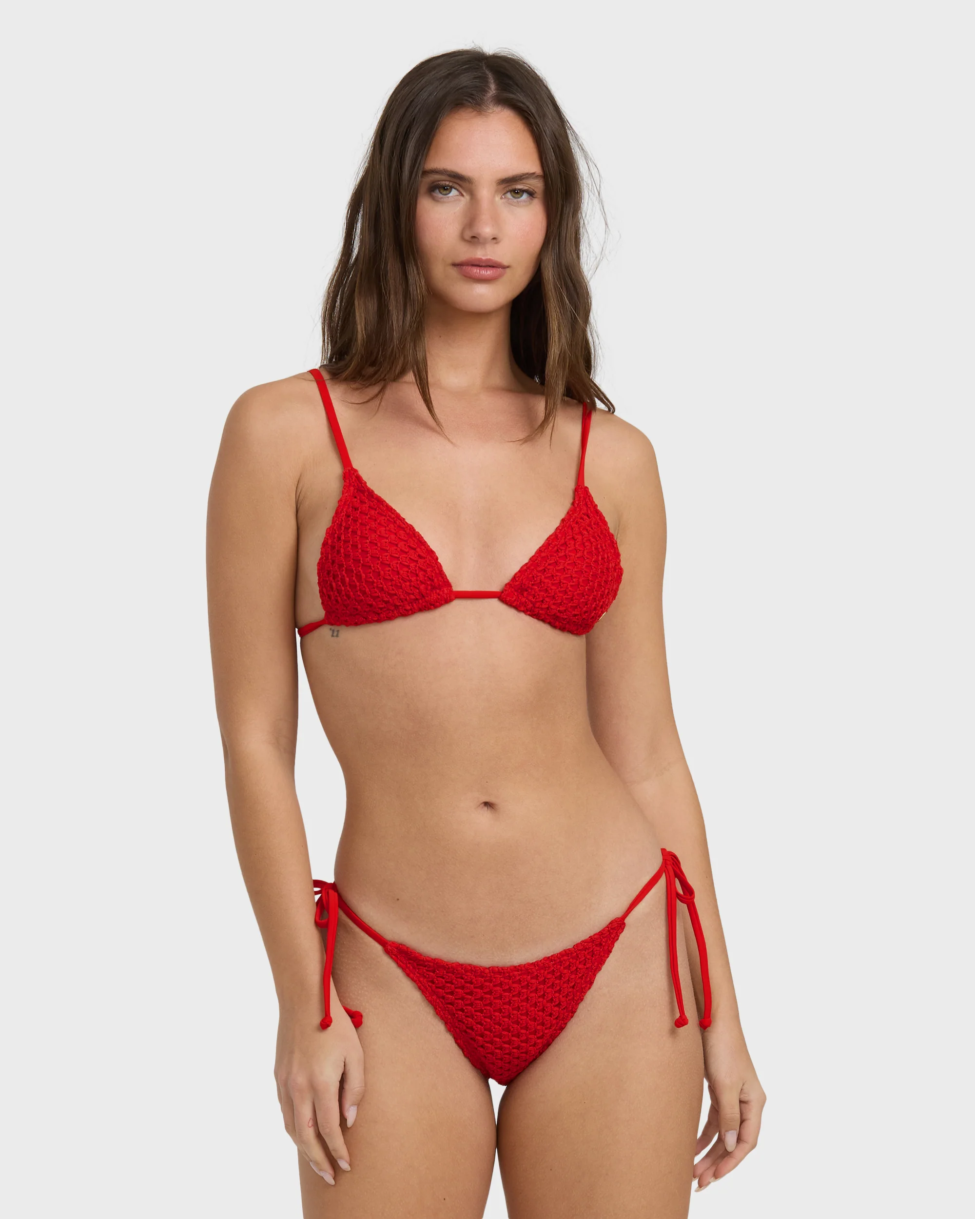 Twisted Tides Tie-side Hike Bikini Bottom - Red Aloha - Image 5