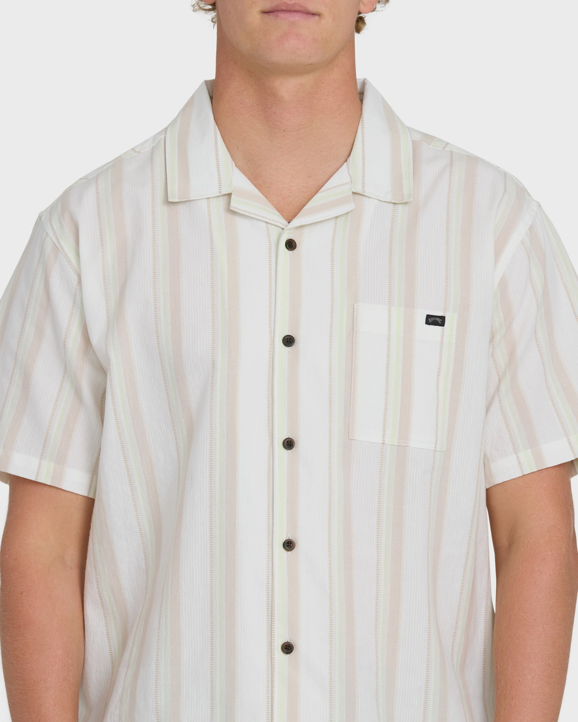 Victoria Vacay Short Sleeve Woven Shirt - White Sand - Image 5